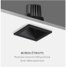 SPOTS LED CARRÉS 1 TÊTE 2 TÊTES (DOWNLIGHT) ENCASTRABLES ANTI-ÉBLOUISSEMENT CADRE ÉTROIT