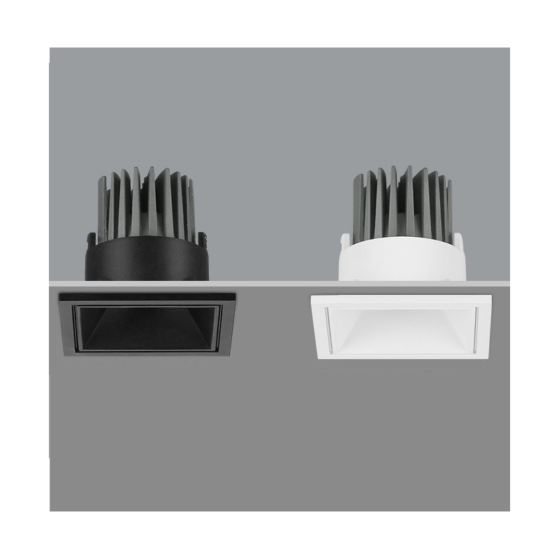 SPOTS LED CARRÉS 1 TÊTE 2 TÊTES (DOWNLIGHT) ENCASTRABLES ANTI-ÉBLOUISSEMENT CADRE ÉTROIT