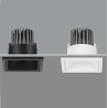 SPOTS LED CARRÉS 1 TÊTE 2 TÊTES (DOWNLIGHT) ENCASTRABLES ANTI-ÉBLOUISSEMENT CADRE ÉTROIT