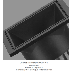 SPOTS LED CARRÉS 1 TÊTE 2 TÊTES (DOWNLIGHT) ENCASTRABLES ANTI-ÉBLOUISSEMENT CADRE ÉTROIT