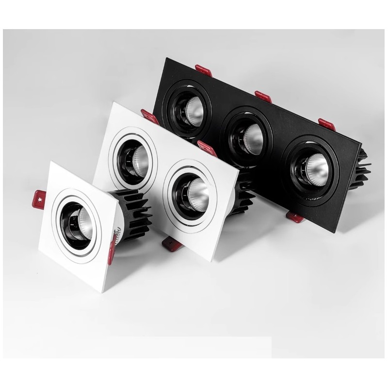 SPOTS LED - 1 TÊTE 2 TÊTES 3 TÊTES - ENCASTRABLES ORIENTABLES ANTI-ÉBLOUISSEMENT