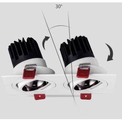 SPOTS LED - 1 TÊTE 2 TÊTES 3 TÊTES - ENCASTRABLES ORIENTABLES ANTI-ÉBLOUISSEMENT