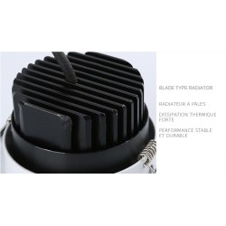 SPOTS LED PUCES SMD (DOWNLIGHT) ENCASTRABLES ANTI-ÉBLOUISSEMENT 3W 5W 7W 12W 18W