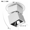 SPOT LED COB EN SAILLIE ROND  CARRÉ – BLANC NOIR ORIENTABLE PLIABLE ROTATIF 9W 12W