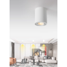 SPOT LED ROND 5W NOIR BLANC MONTAGE EN SURFACE GU10 AMOVIBLE ORIENTABLE