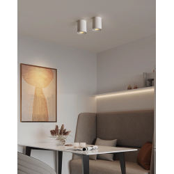 SPOT LED ROND 5W NOIR BLANC MONTAGE EN SURFACE GU10 AMOVIBLE ORIENTABLE
