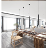 SUSPENSION LED TUBE ALUMINIUM BLANC NOIR AMPOULE GU10 5W