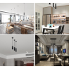SUSPENSION LED TUBE ALUMINIUM BLANC NOIR AMPOULE GU10 5W