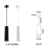 SUSPENSION LED TUBE ALUMINIUM BLANC NOIR AMPOULE GU10 5W