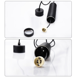SUSPENSION LED TUBE ALUMINIUM BLANC NOIR AMPOULE GU10 5W
