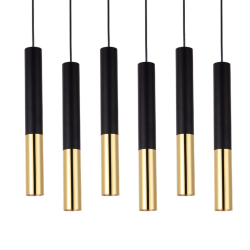 SUSPENSION LED TUBE 5W DOUBLE COULEUR NOIR ET OR - DIVERS DIAMÈTRES ET LONGUEURS - ESTHÉTIQUE ET LUMINEUSE