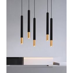SUSPENSION LED TUBE 5W DOUBLE COULEUR NOIR ET OR - DIVERS DIAMÈTRES ET LONGUEURS - ESTHÉTIQUE ET LUMINEUSE