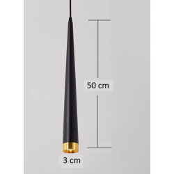 SUSPENSION LED CÔNE 5W CONTEMPORAIN CORPS NOIR TÊTE DORÉE
