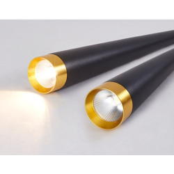 SUSPENSION LED CÔNE 5W CONTEMPORAIN CORPS NOIR TÊTE DORÉE