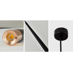 SUSPENSION LED CÔNE 5W CONTEMPORAIN CORPS NOIR TÊTE DORÉE