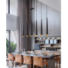 SUSPENSION LED CÔNE 5W CONTEMPORAIN CORPS NOIR TÊTE DORÉE