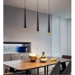 SUSPENSION LED CÔNE 5W CONTEMPORAIN CORPS NOIR TÊTE DORÉE
