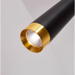 SUSPENSION LED CÔNE 5W CONTEMPORAIN CORPS NOIR TÊTE DORÉE