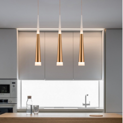 SUSPENSION LED CÔNE LUXE 7W – BICOLORE BLANC + (NOIR / MARRON / ARGENT / OR)