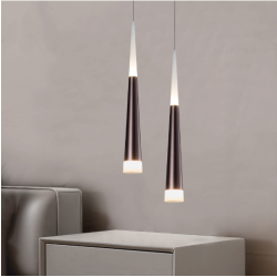 SUSPENSION LED CÔNE LUXE 7W – BICOLORE BLANC + (NOIR / MARRON / ARGENT / OR)