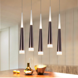 SUSPENSION LED CÔNE LUXE 7W – BICOLORE BLANC + (NOIR / MARRON / ARGENT / OR)