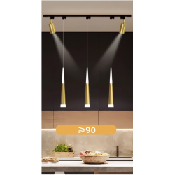 SUSPENSION LED CÔNE LUXE 7W – BICOLORE BLANC + (NOIR / MARRON / ARGENT / OR)