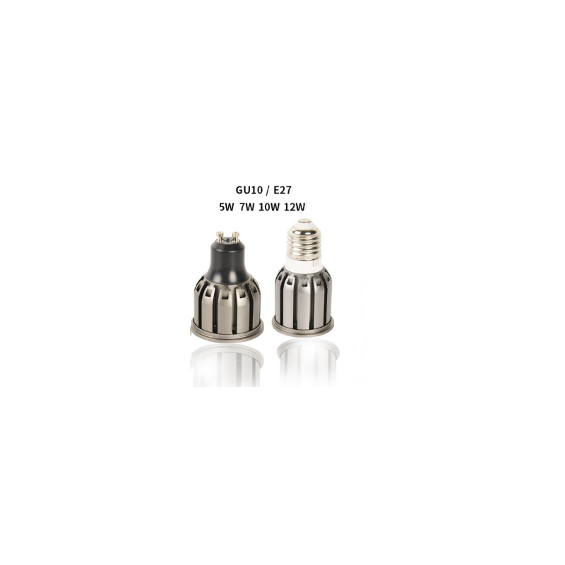 AMPOULES LED GU10 - E27 - ALUMINIUM COB - 5W  7W  10W  12 W