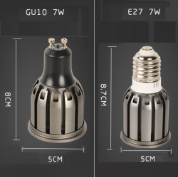AMPOULES LED GU10 - E27 - ALUMINIUM COB - 5W  7W  10W  12 W