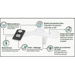 BIDET WC LUXE QPROPRE Ultra Mince – Hygiène intime sans électricité