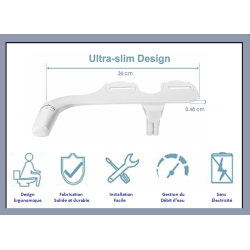 BIDET WC STANDARD QPROPRE Ultra Mince – Hygiène intime sans électricité
