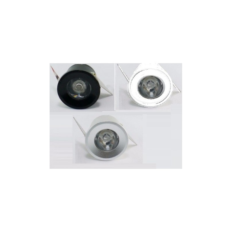 MINI SPOTS ENCASTRABLES - 1 W 3W SILVER NOIR BLANC