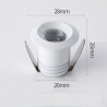 MINI SPOTS LED OEIL DE CHAT ENCASTRABLES 1W 3W - Ø20 mm (DOWNLIGHT)