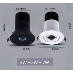 SPOTS LED ANGLE LUMIÈRE 10° ENCASTRABLES ORIENTABLES 3W 5W 7W