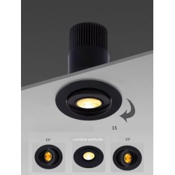 SPOTS LED ANGLE LUMIÈRE 10° ENCASTRABLES ORIENTABLES 3W 5W 7W