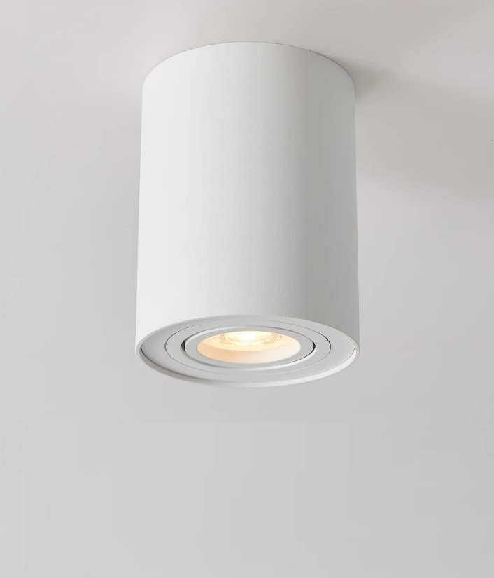 SPOT LED ROND 5W NOIR BLANC MONTAGE EN SURFACE GU10 AMOVIBLE ORIENTABLE EN SURFACE BLANC