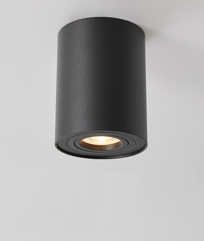SPOT LED ROND 5W NOIR BLANC MONTAGE EN SURFACE GU10 AMOVIBLE ORIENTABLE EN SURFACE NOIR