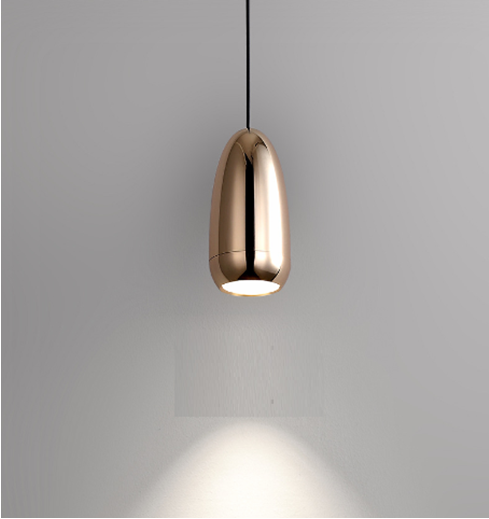 SUSPENSION LED PERLE BRUN DORÉ