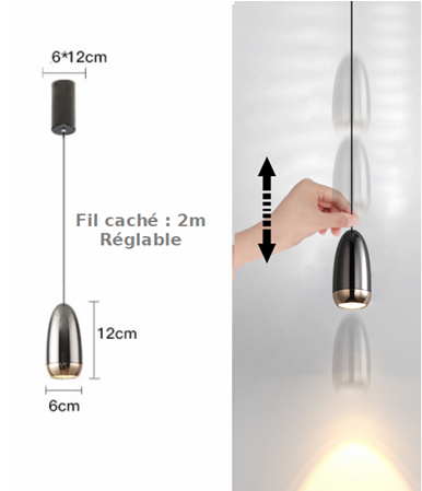 SUSPENSION LED PERLE DIMENSIONS