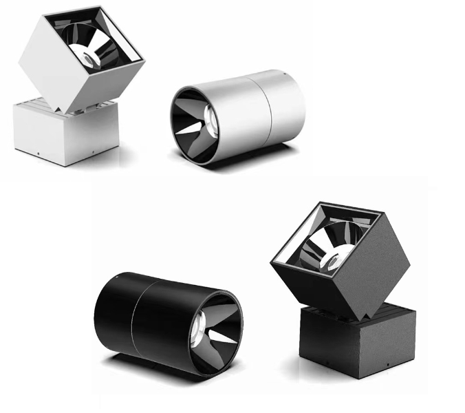 SPOTS LED COB EN SAILLIE RONDS  CARRÉS – ORIENTABLES pliables ROTATIFS 9W 12W NOIRS BLANCS