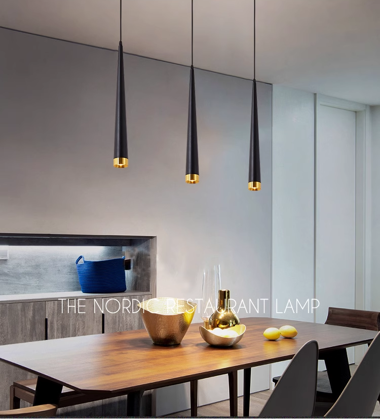 SUSPENSION LED CÔNE 5W CONTEMPORAIN NOIR ET OR ex5