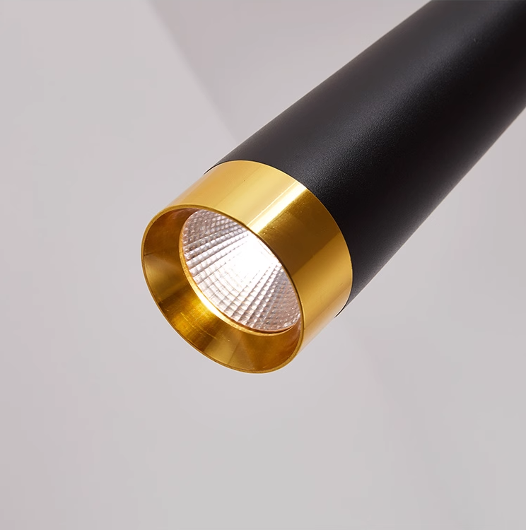 SUSPENSION LED CÔNE 5W CONTEMPORAIN NOIR ET OR aluminium
