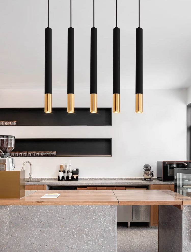 SUSPENSION LED TUBE 5W DOUBLE COULEUR : NOIRE ET OR ex4