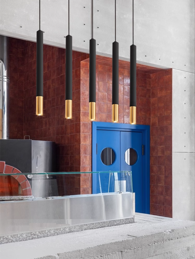 SUSPENSION LED TUBE 5W DOUBLE COULEUR : NOIRE ET OR ex2